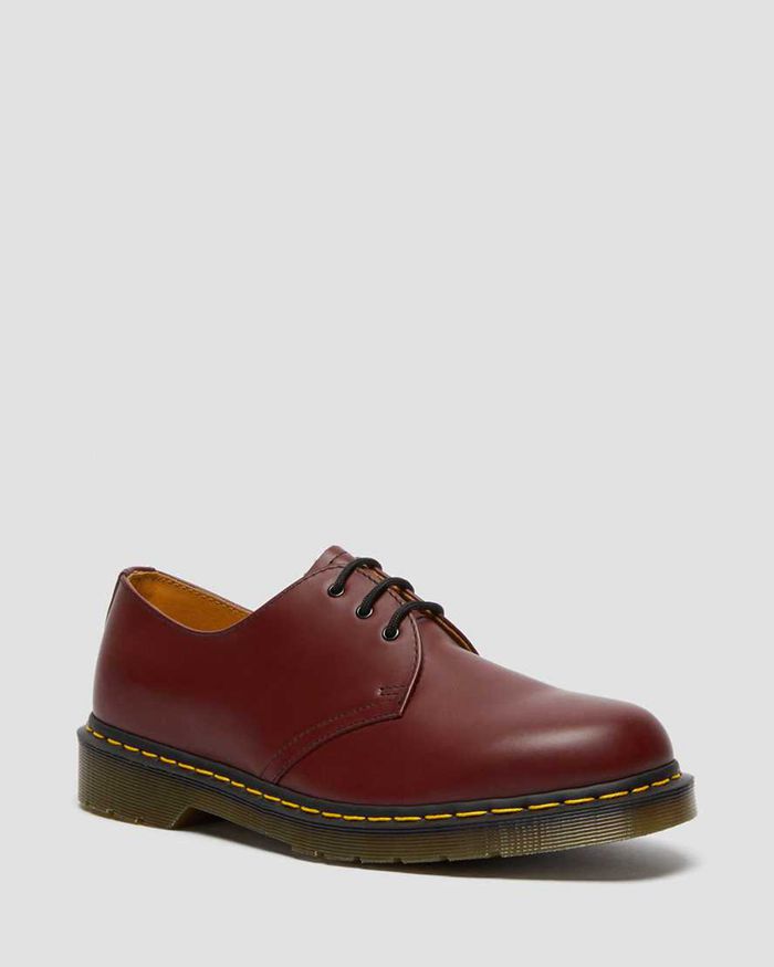 Dr Martens Oxfords Dame Burgunder 1461 Smooth Læder 8496KBUZW